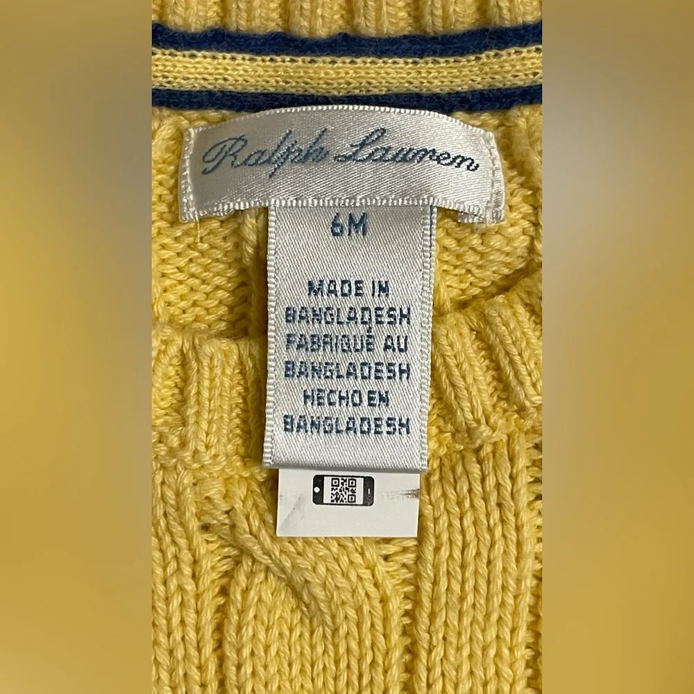 Ralph Lauren Yellow Knit Sweater Kids